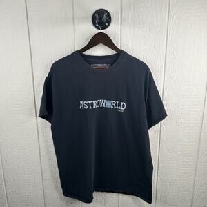 Travis Scott 2019 Astro World Tour Black Tee Shirt Size Large